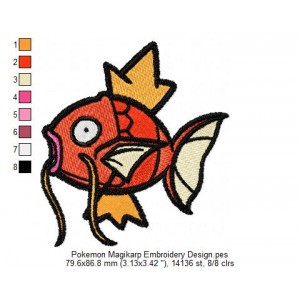 Pokemon Magikarp Embroidery Design
